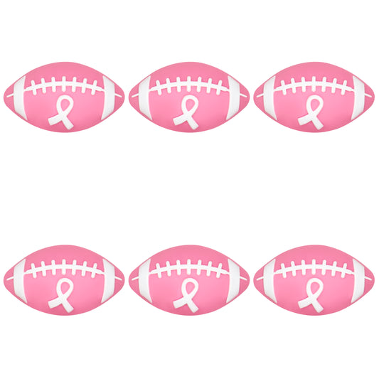 3D Pink Ribbon Football Breast Cancer Awareness Focal