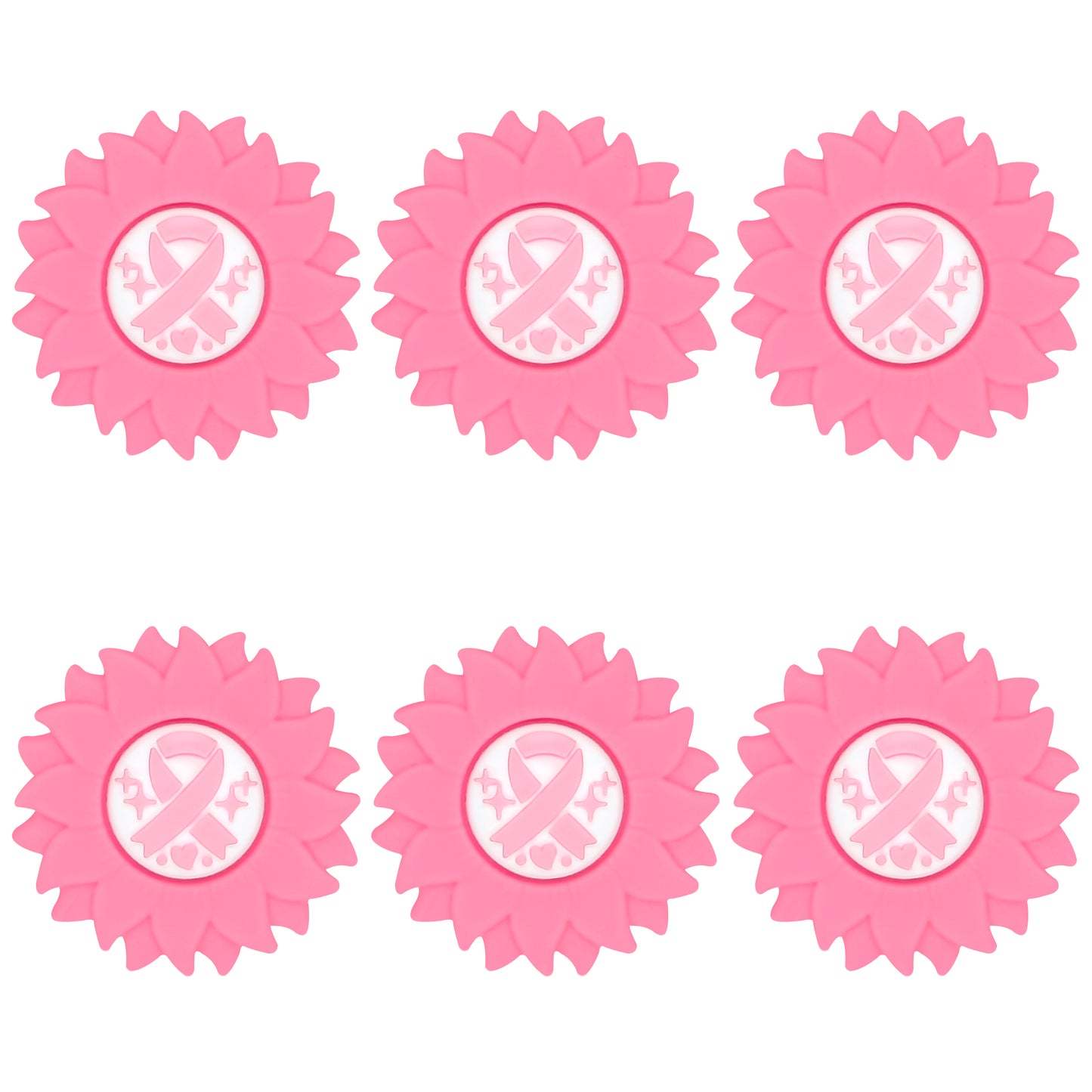 3D Pink Ribbon Sunflower Focal