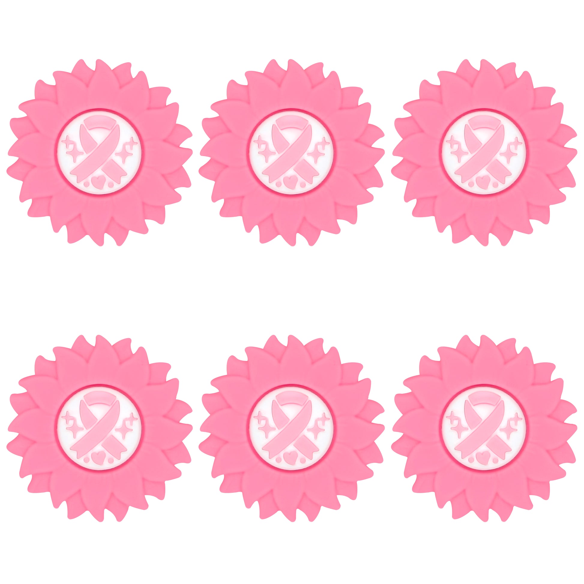3D Pink Ribbon Sunflower Focal