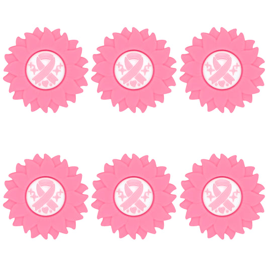 3D Pink Ribbon Sunflower Focal