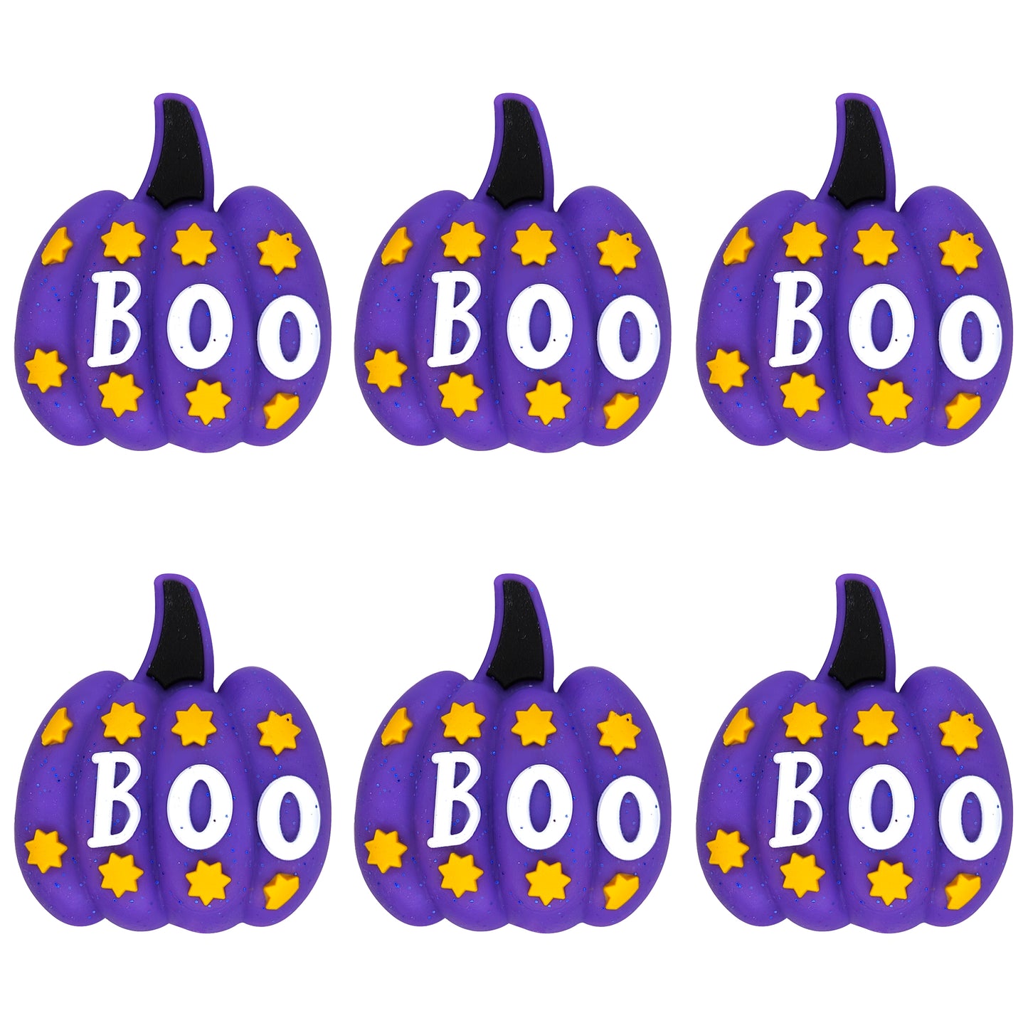 3D Pumpkin Boo Glitter Focal