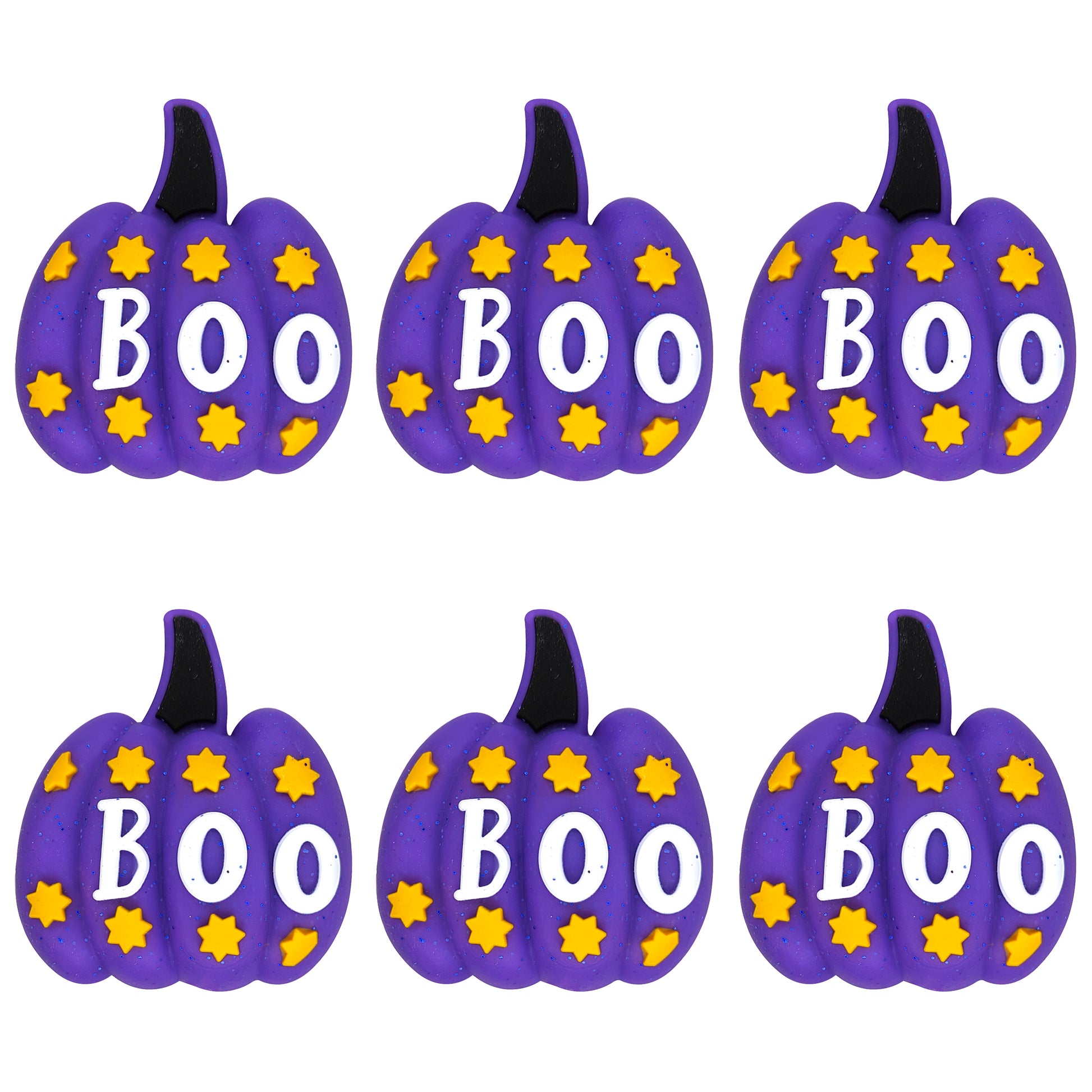 3D Pumpkin Boo Glitter Focal