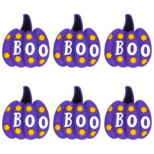 3D Pumpkin Boo Glitter Focal