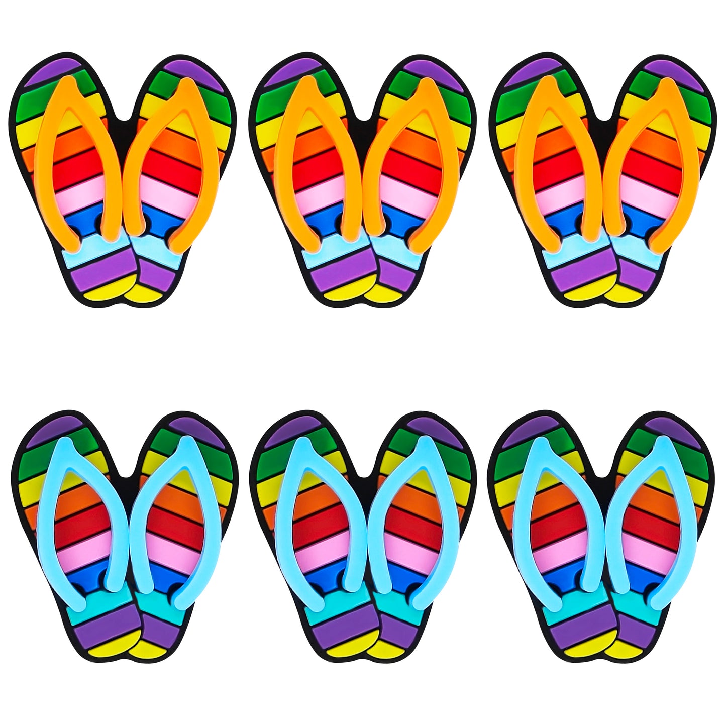 3D Rainbow Flip Flops Focal