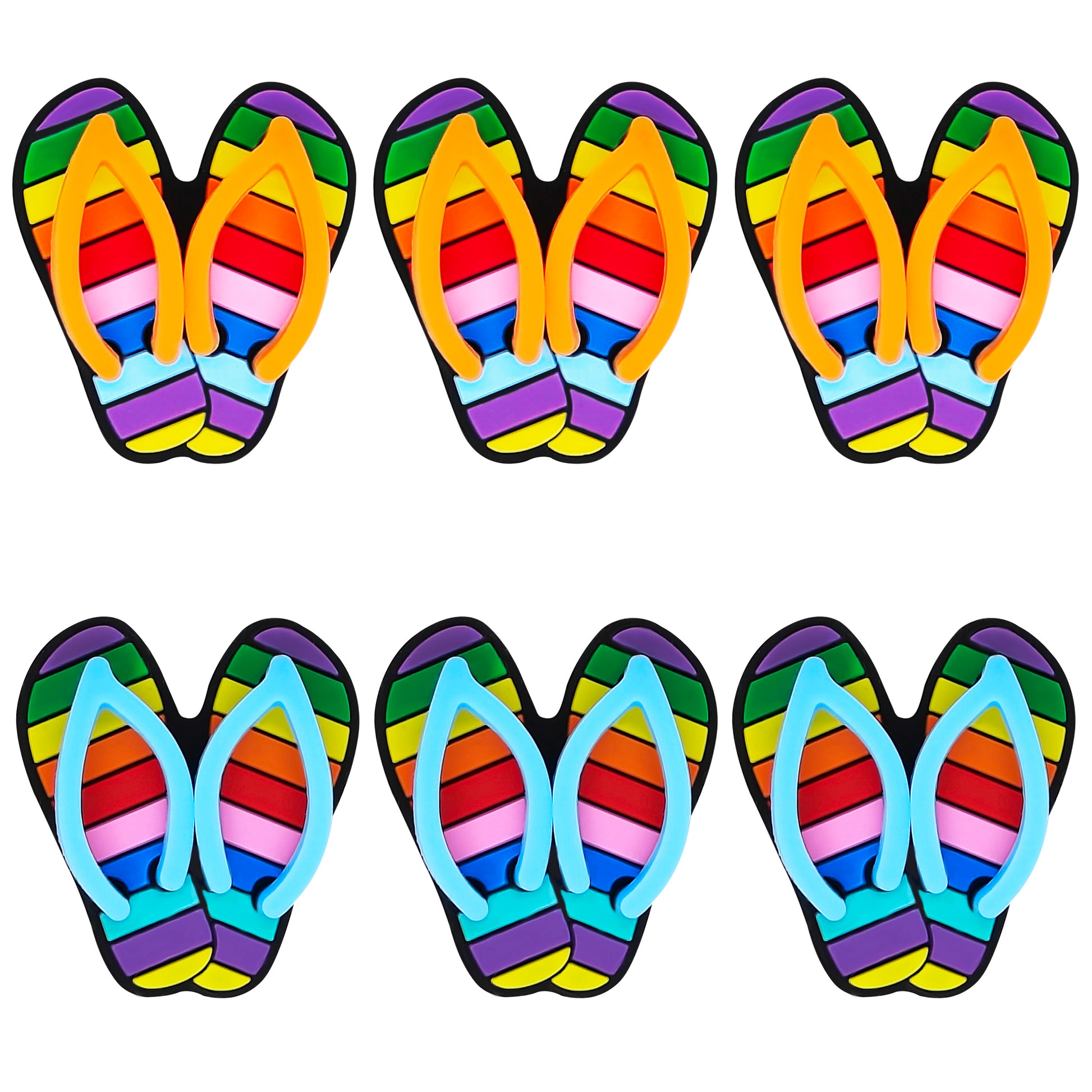 3D Rainbow Flip Flops Focal
