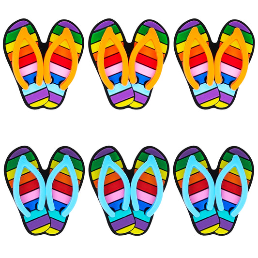 3D Rainbow Flip Flops Focal