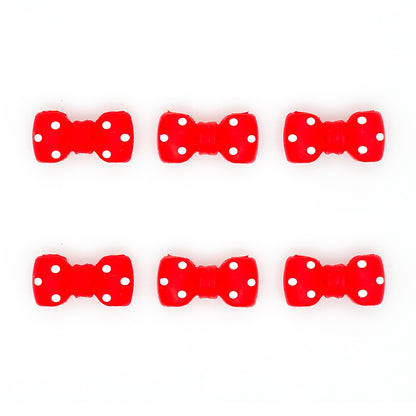 3D Red Polka Dot Bowknot Focal