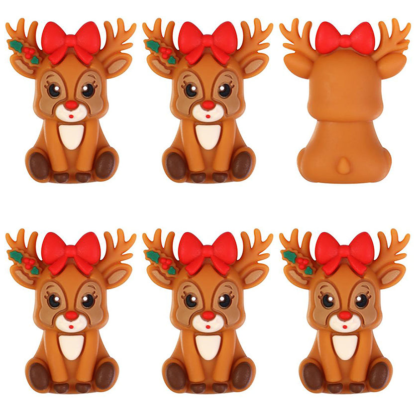 3D Reindeer Bow Christmas Focal
