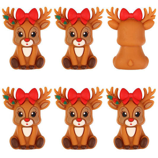 3D Reindeer Bow Christmas Focal