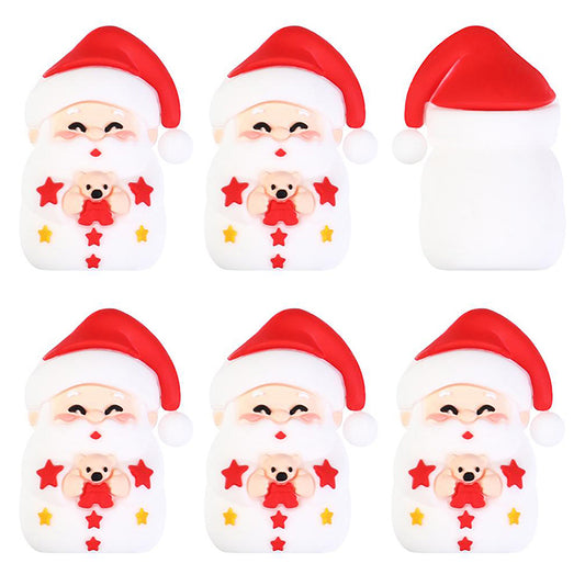 3D Santa with Bear Star Christmas Focal