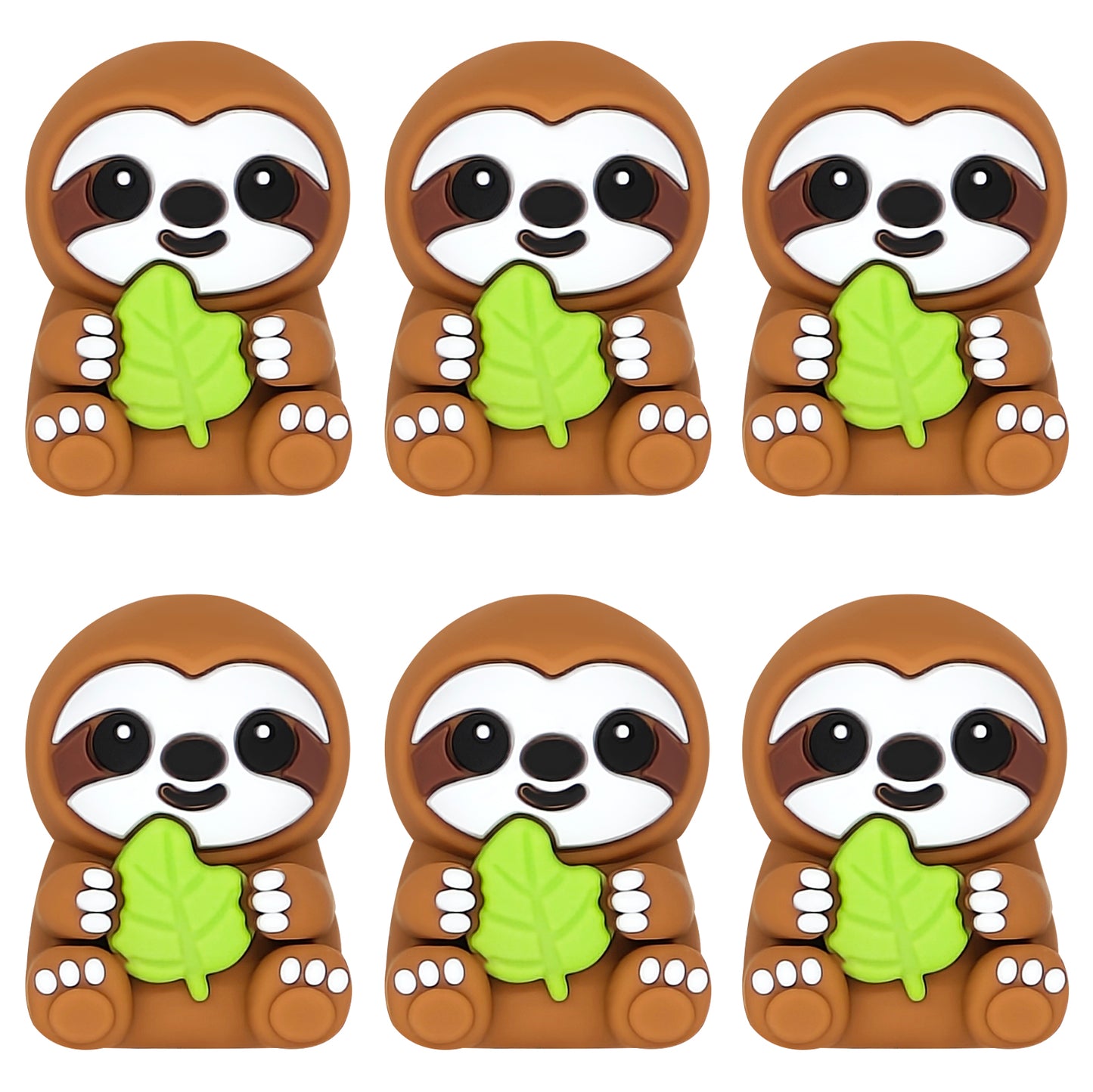 3D Sloth Holding Leaf Focal
