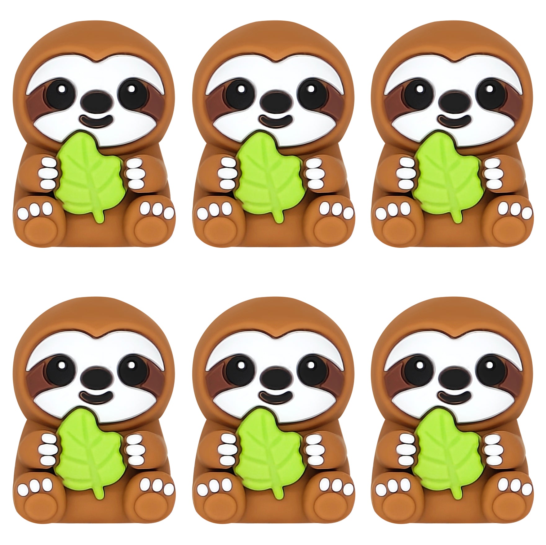 3D Sloth Holding Leaf Focal