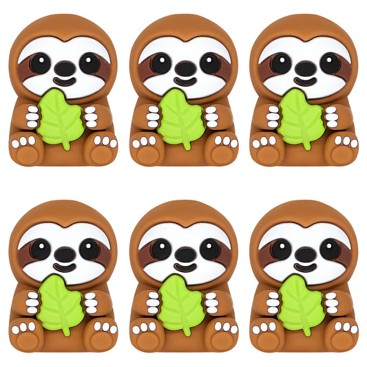 3D Sloth Holding Leaf Focal