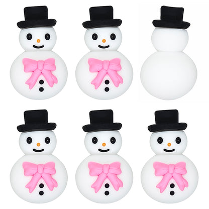 3D Snowman Bowknot Focal