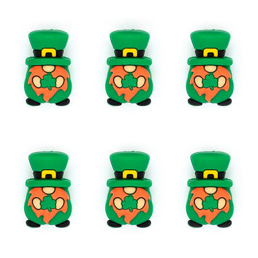 3D St Patricks Day Gnome Silicone Focal Beads