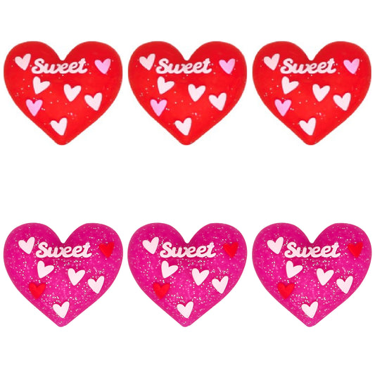 3D Valentines Sweet Heart Glittery Focal