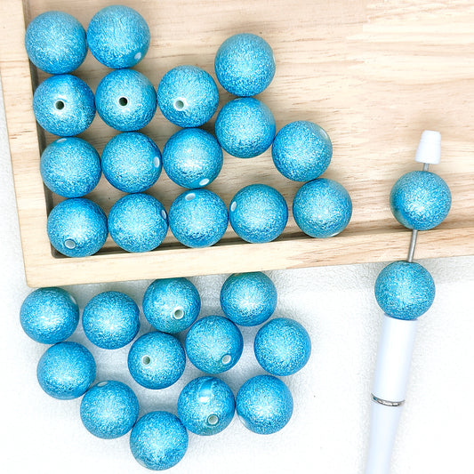 20mm Blue Stardust Chunky Bubblegum Acrylic Beads