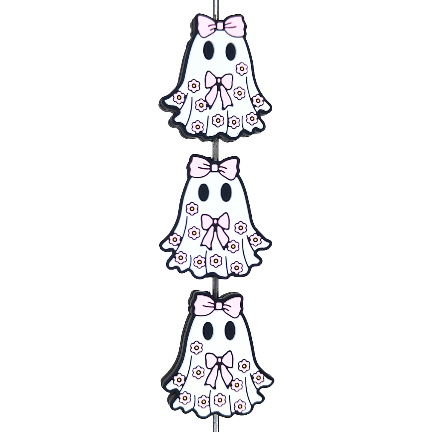 Halloween Pink Bow Ghost Focal