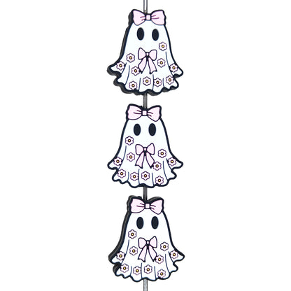 Halloween Pink Bow Ghost Focal