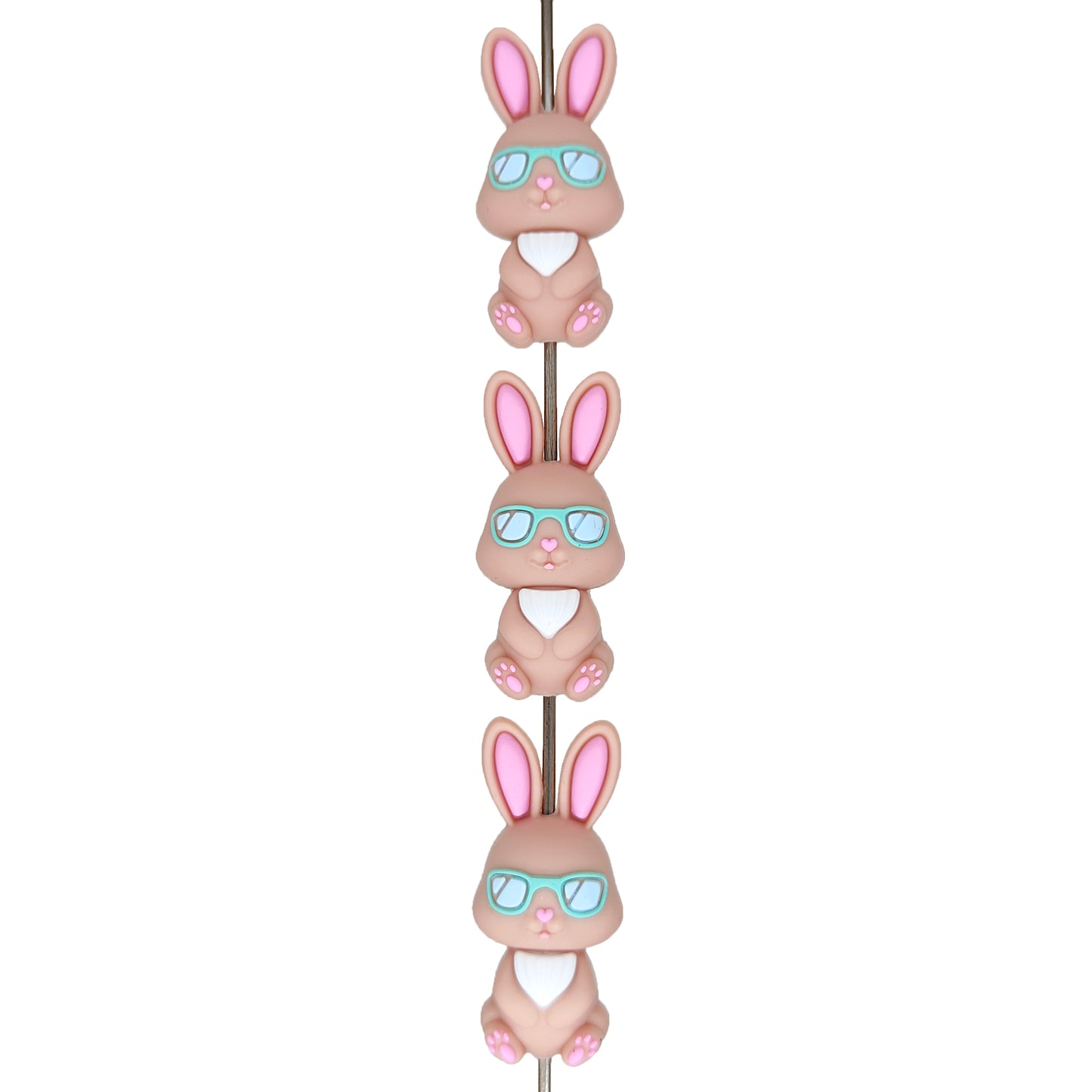 3D Rabbit In Sunglasses Silicone Focal Bead