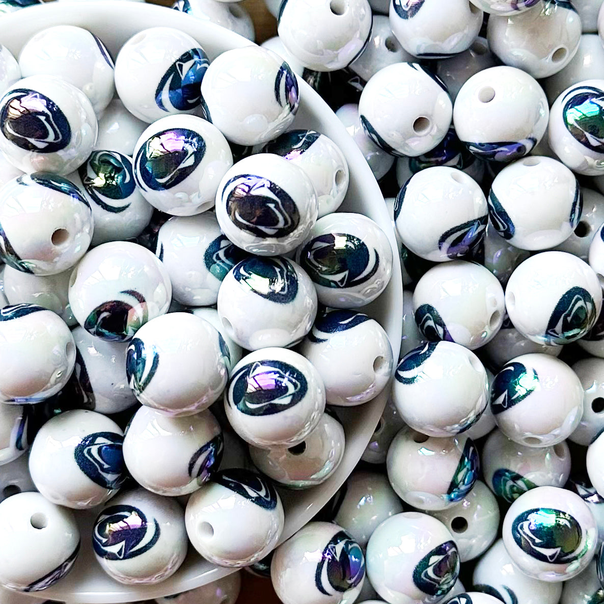 16mm UV College Football Team Gumball Acrylic Beads