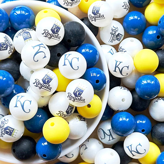 40Pcs Baseball Team Mixed Beads,Assorted Beads Bulk