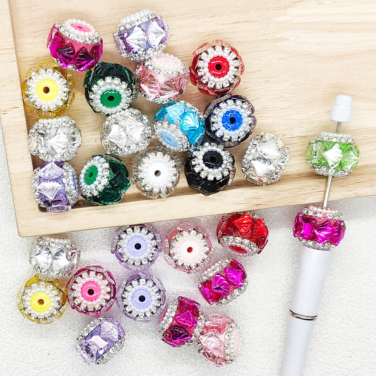 Transparent Shell Crystal Rhinestone Acrylic Beads,Sparkling Beads