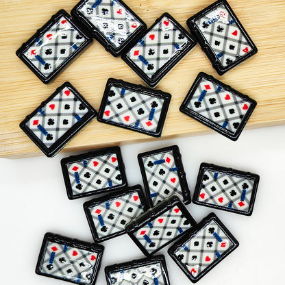 New Playing Cards Acrylic Beads,Rectangle Cards Beads for Craft Pen