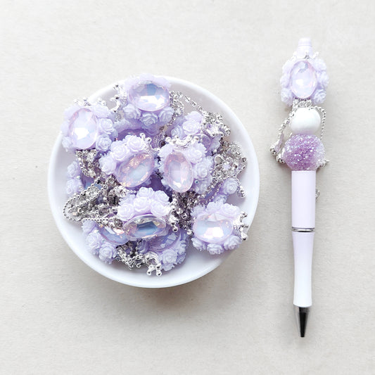 Sparkling Sapphire Blue Square Gem Beads, Bling Dangly Beads,Pen Focal –  MrBiteBabyStore