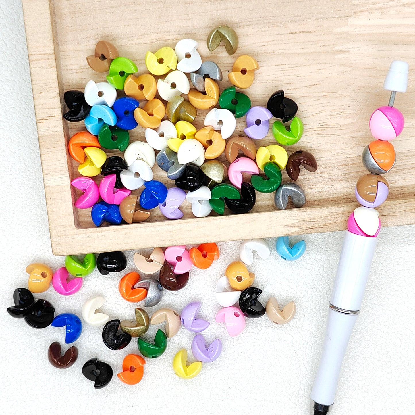 12mm Assorted Matching Acrylic Loose Round Beads