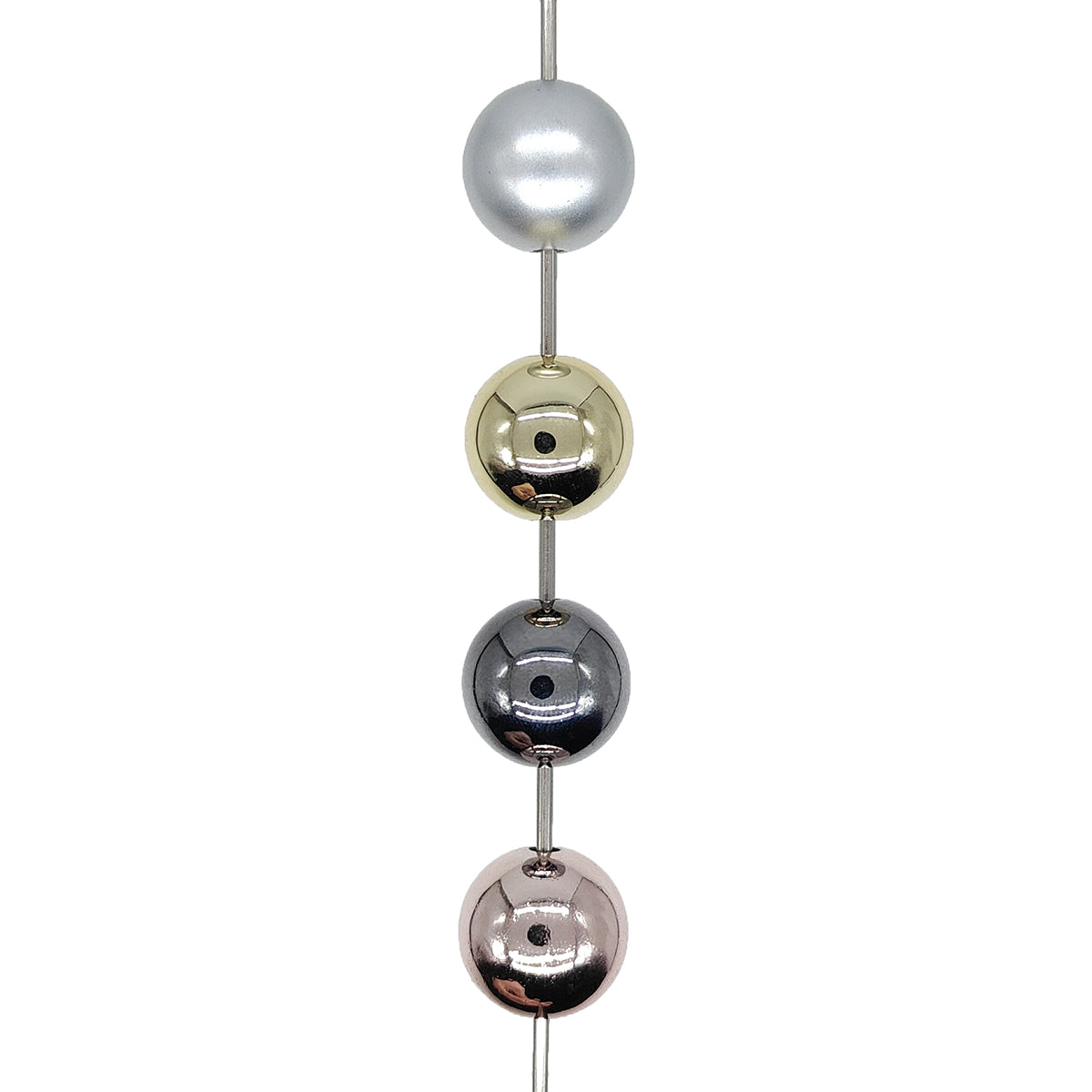 Assorted 16mm Metallic Round Bubblegum Acrylic Beads