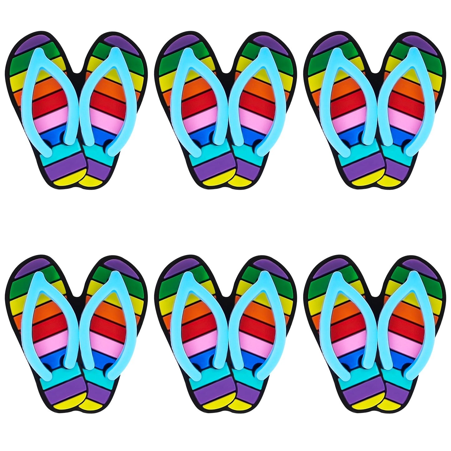 3D Rainbow Flip Flops Focal