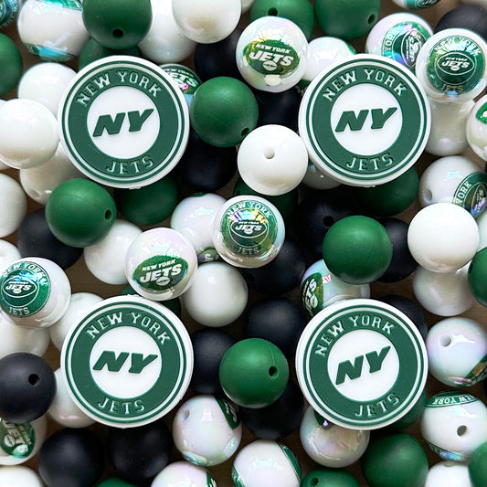 48Pcs Assorted Football Team Beads,Silicone Beads,for Keychain