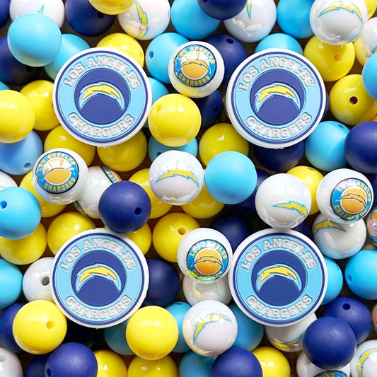 48Pcs Football Team Bead Assorted,Focal Bead,Silicone Beads,Mixed Beads