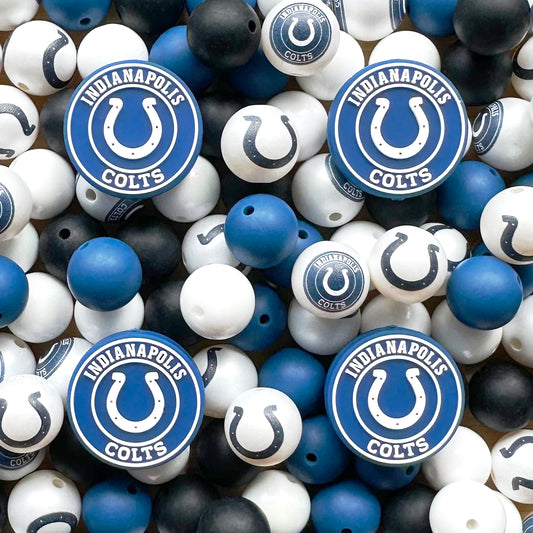 48Pcs Football Team Bead Mix,Pen Bead,Silicone Beads