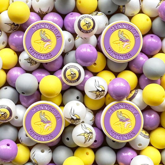 48Pcs Football Team Loose Bead Mix,Keychain Beads,Assorted Lot Beads