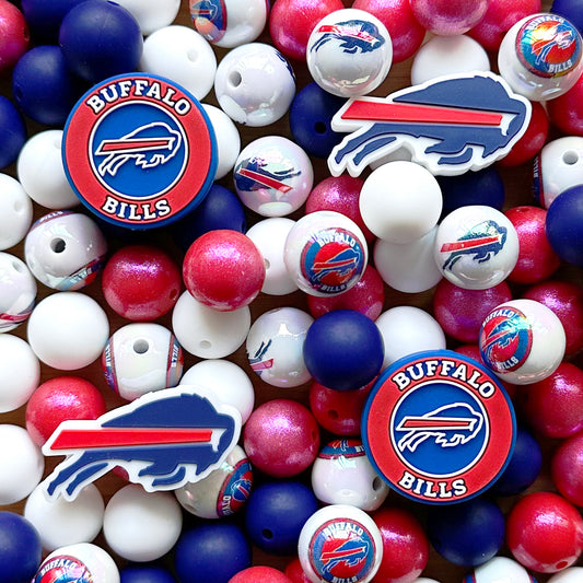 48Pcs Mixed Lot Football Team Beads,Silicone Beads,Loose Acrylic Beads