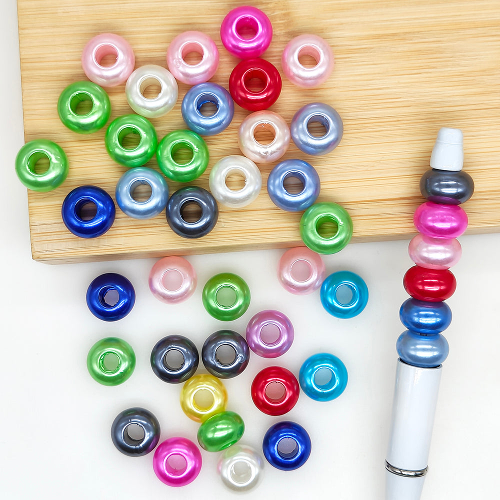 50Pcs/Lot 14mm Faux Pearl Abacus Spacer Beads,Acrylic Beads