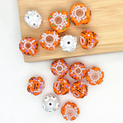 Assorted Pumpkin Pearl Ball,Acrylic Fancy Beads,for Charm Halloween