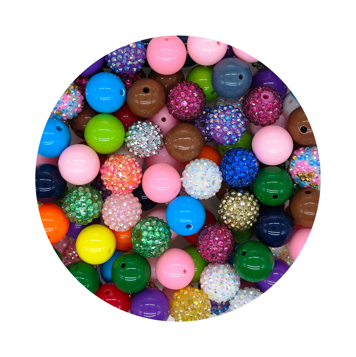 20mm Assorted Bubblegum Beads Round Acrylic Ball