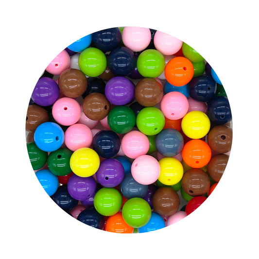 20mm Round Bubblegum Acrylic Beads - Mix Color