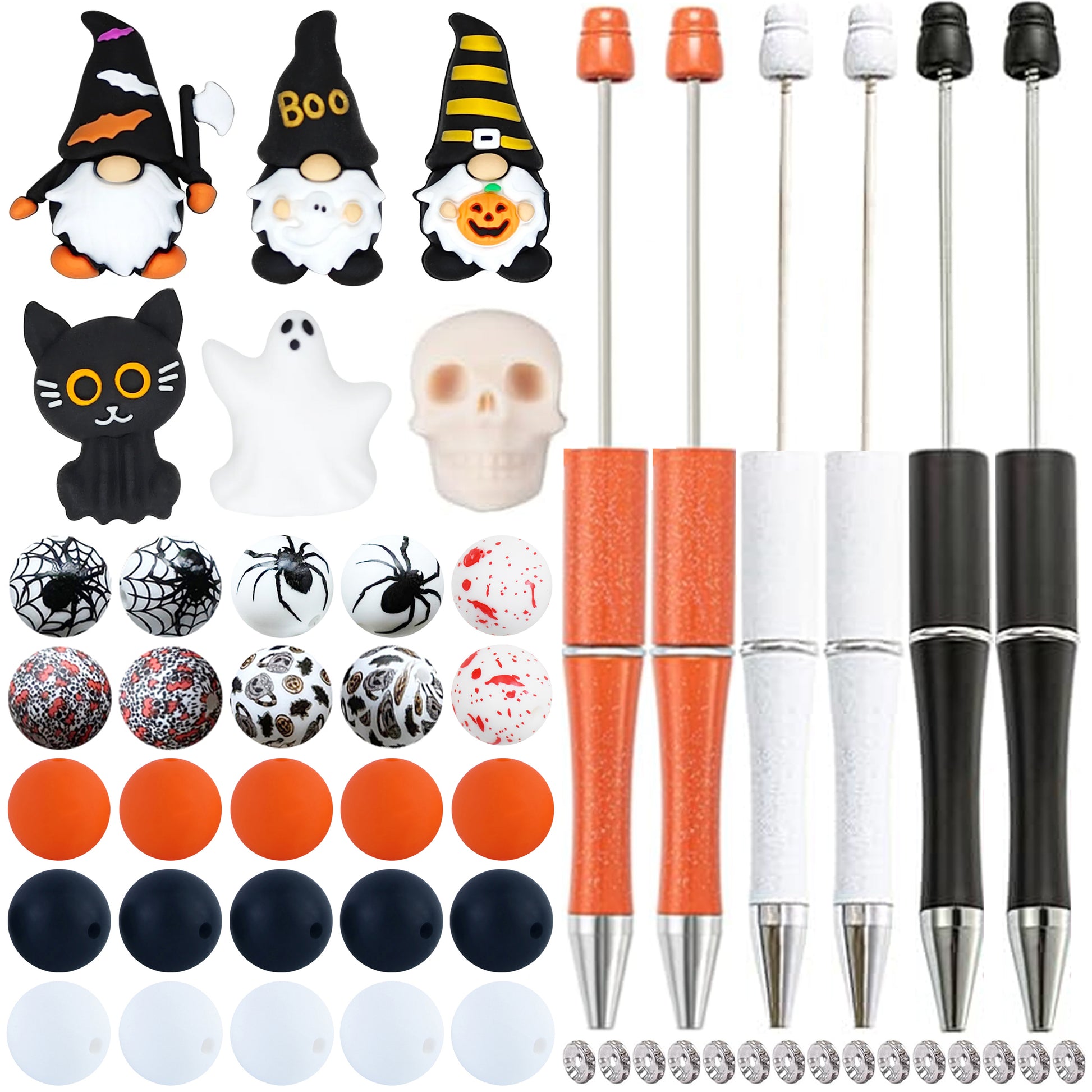 52Pcs Halloween Focal Assorted Loose Bead Pen Kit