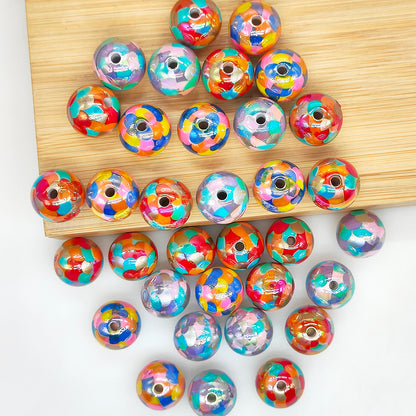 Colorful Egg Print UV 16mm Acrylic Beads,Gumball Beads Mix