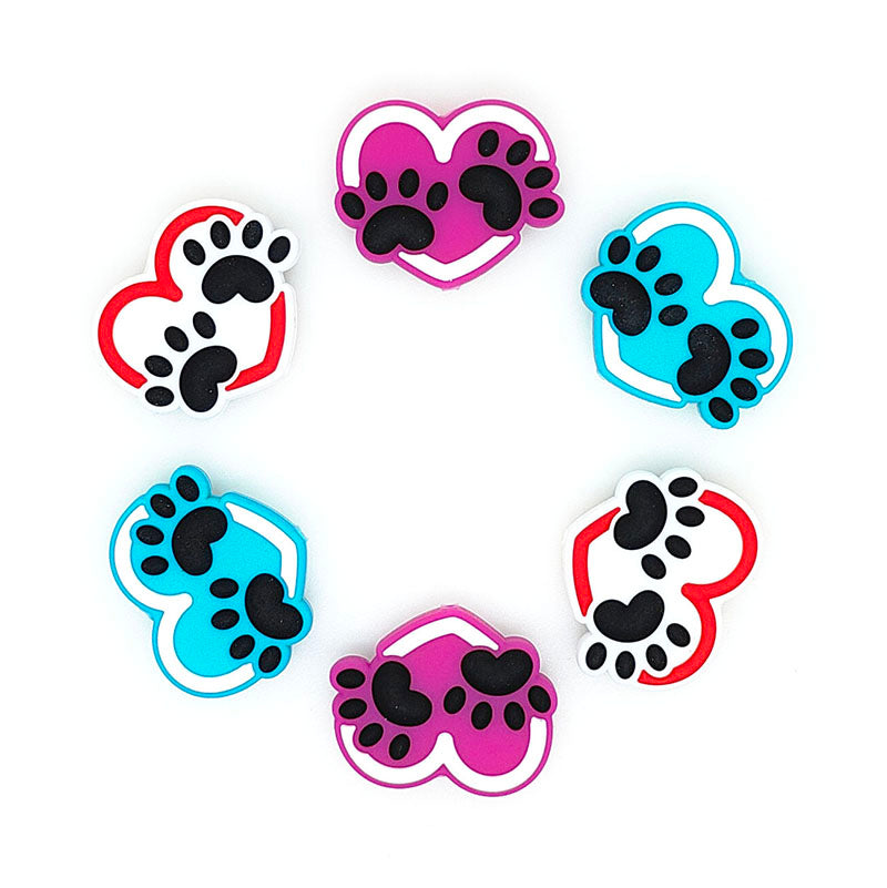 Love Dog Paw Heart Beads