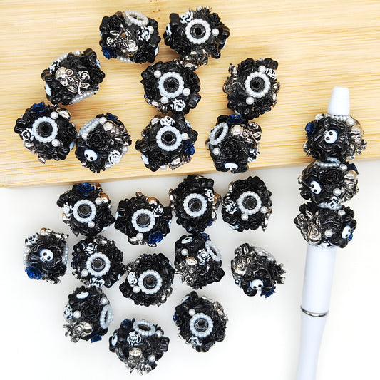 Bowknot Skull Halloween Acrylic Fancy Beads,DIY Beadable Pen
