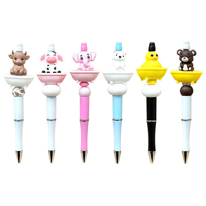 Animal Sitting In The Bathtub Beaded Pen