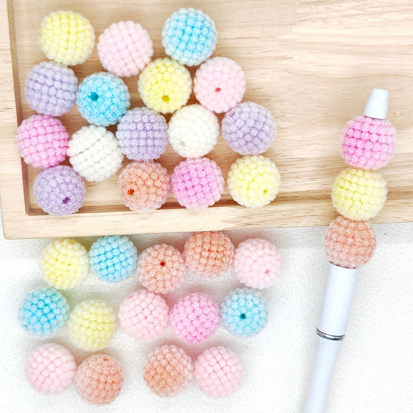20mm Flocked Bayberry Acrylic Beads