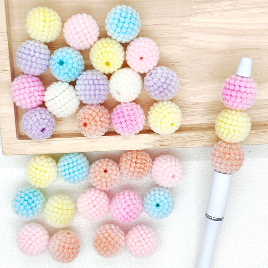 20mm Flocked Bayberry Acrylic Beads