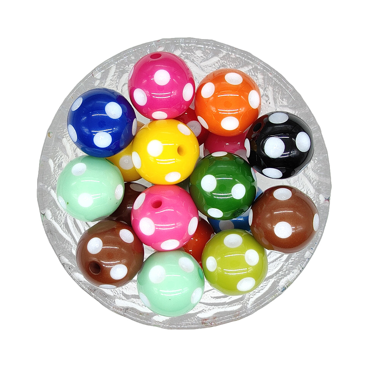 20mm Dot Chunky Bubblegum Acrylic Beads- Mix Color