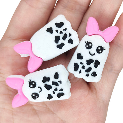 3D Ghost with Bow Glitter Focal